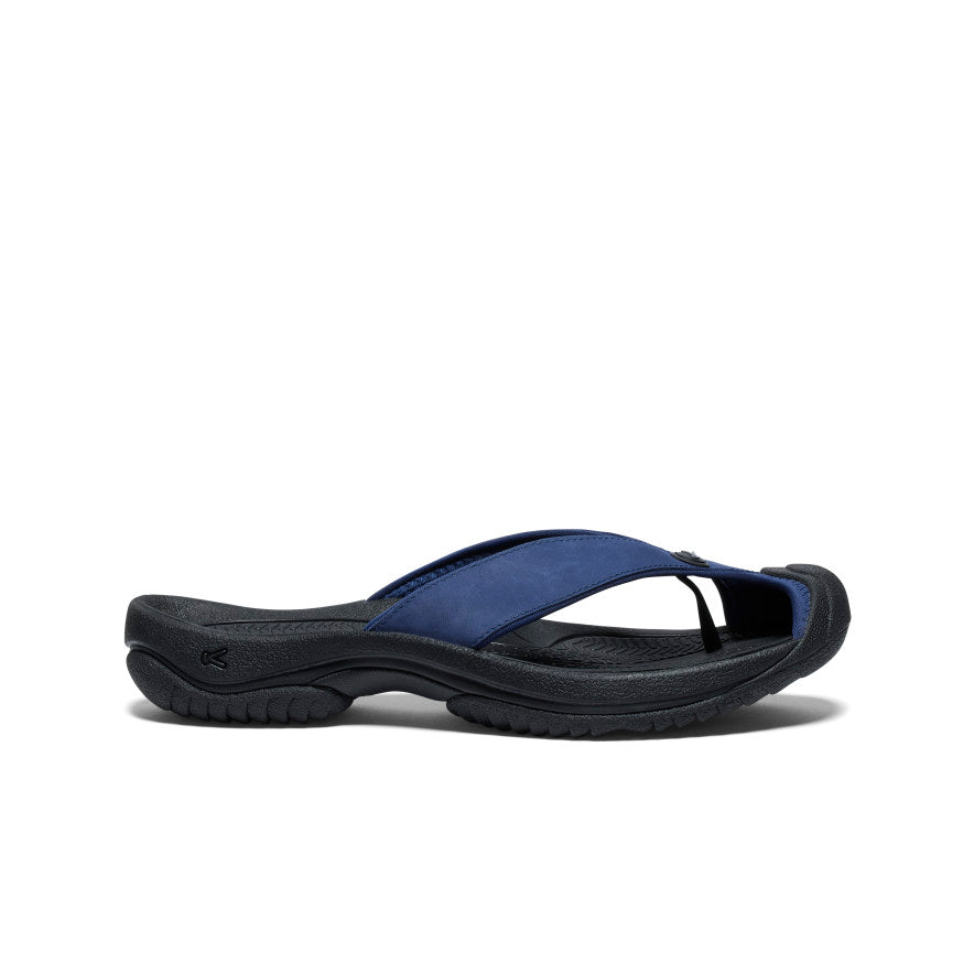 Men's Waimea Leather Flip-Flop  |  Naval Academy/Black