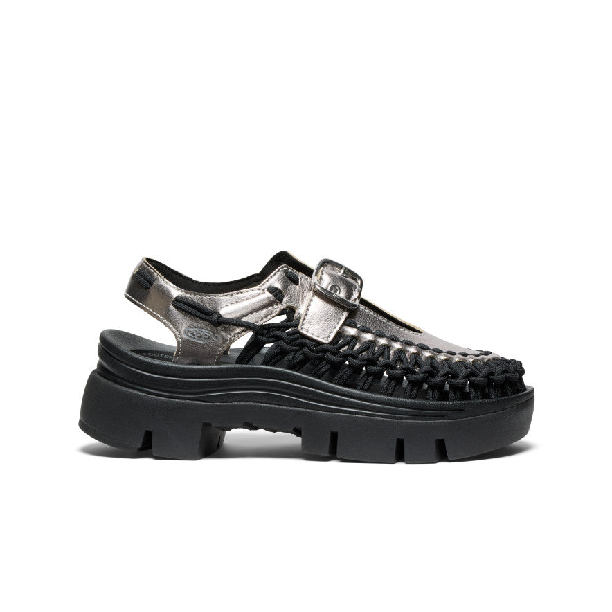 All Gender UNEEK PLT Mary Jane Sneaker  |  Silver/Black